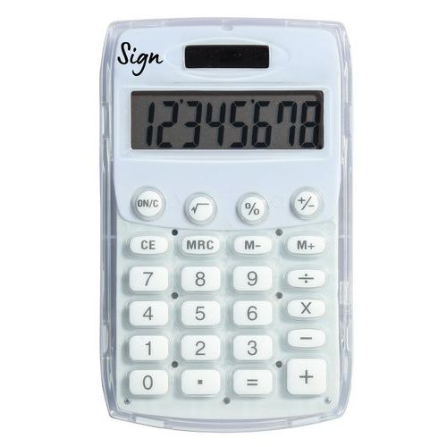 Calculatrice De Poche Scolaire 8 Chiffres Blanche