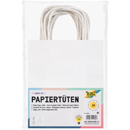 Sac en papier blanc vergé à décorer