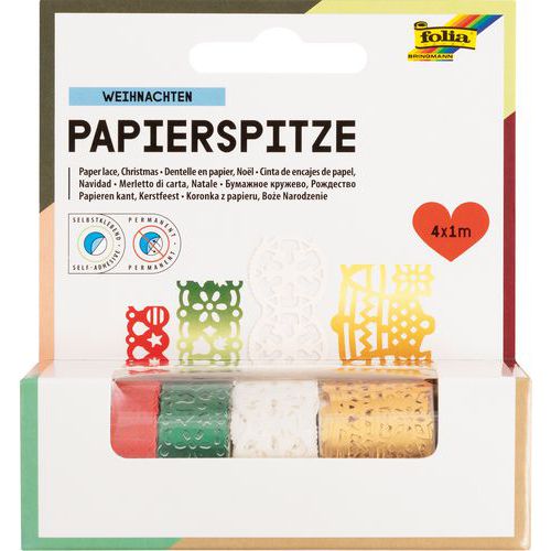 Lot 4 rouleaux bordure en papier adhésif 4 x 1 m - Folia