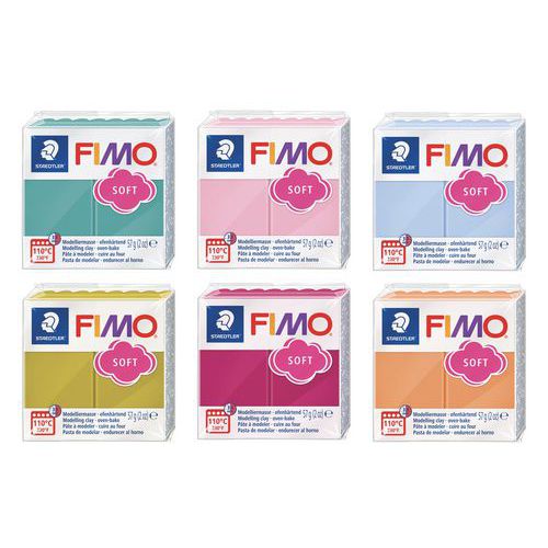 Lot de 6 blocs pâte polymère 57 g couleurs tendances - Fimo