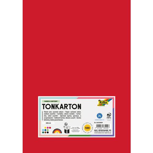 Assortiment 500 feuilles carton dessin A4 160g 10 coloris - Folia