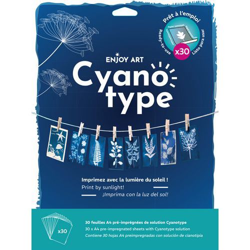 Pack 30 feuilles cyanotype pré imprégnées A4