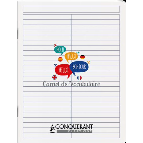 Cahier De Vocabulaire Pp 17x22 Ligné 96 Pages