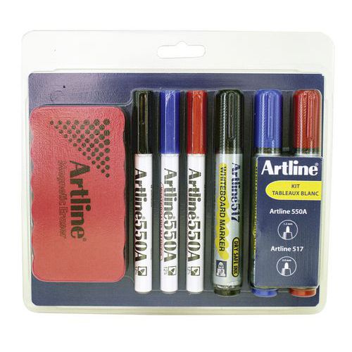 Kit Brosse Magnétique + 6 Marqueurs Artline