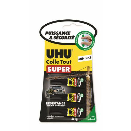 Colle Tout Super Sans Solvant Mini 3x1g