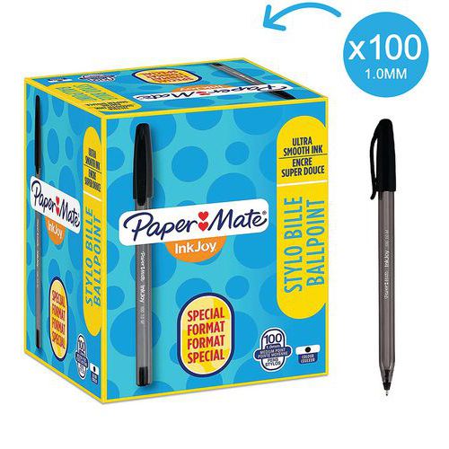 Stylo bille Per Mate Inkjoy100 cap noir format éco 80+20