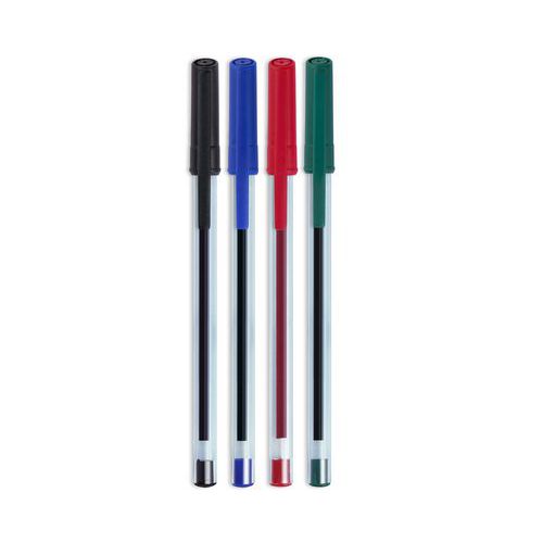 Etui 4 stylos bille plastique recyclé 4 couleurs