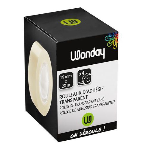 Recharge 4 Rouleaux Adhésifs Transparent 19 Mmx20 M