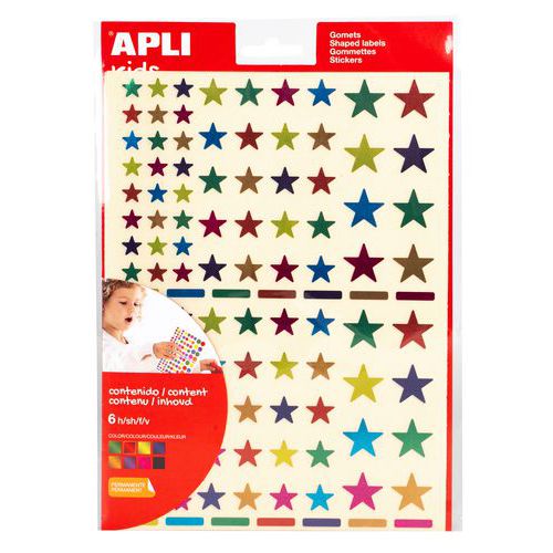 Gommettes étoiles métallisées - Apli