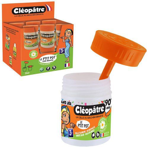 Schoolpack 12 pots de 35g colle blanche pâteuse - Cléopâtre