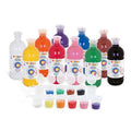 Assortiment 10 Flacons 750ml Gouache Doigts + 12 Réservoirs