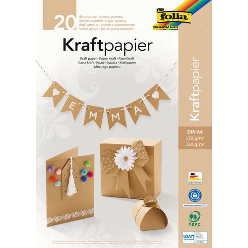 Bloc 20 Feuilles Kraft 120g Et 230g