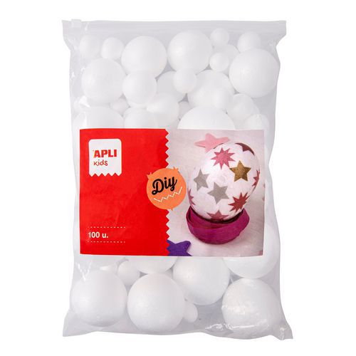 Assortiment 100 Boules Polystyrène Diam 10 À 60