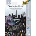 Bloc 20 feuilles noires dessin 130 g recyclé format A4 - Folia