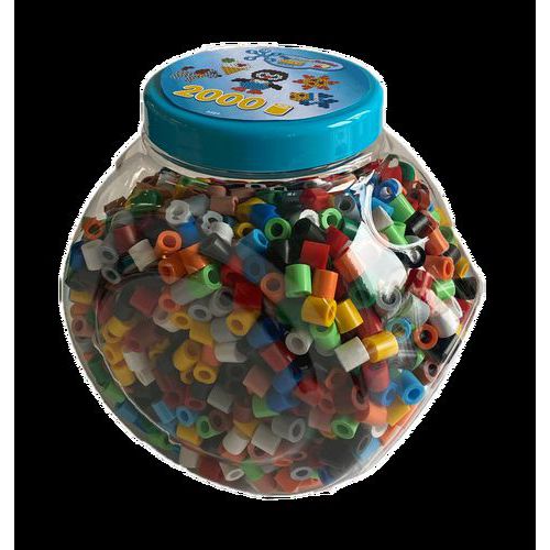 Baril 2000 perles grande taille Ø 1 cm couleurs assorties