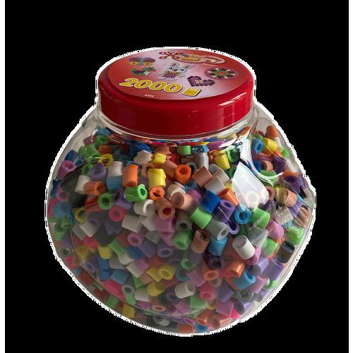 Baril 2000 Perles Grande Taille Ø 1cm Coul Primaires Pastel