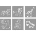 Set De 6 Pochoirs Animaux
