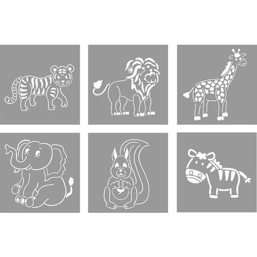 Set De 6 Pochoirs Animaux