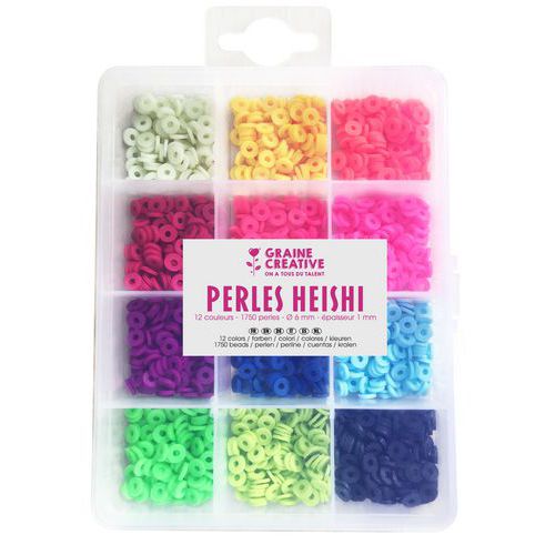 Perles Heishi 12 Couleurs Fluo
