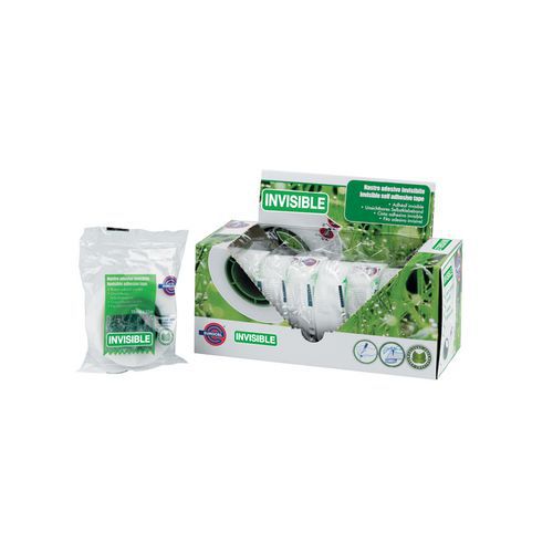 Lot de 8 Lot 8 rouleaux adhésifs 19 mm x 33m invisible et dévidoir
