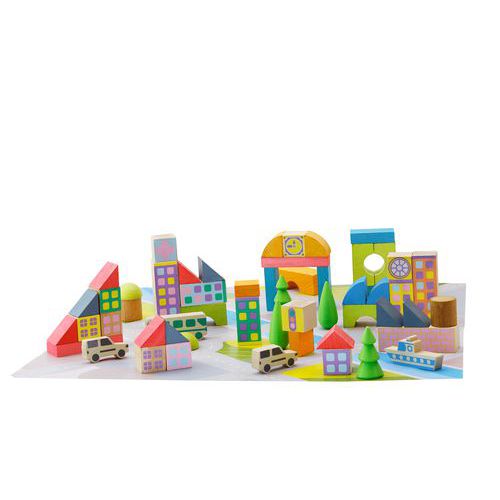 Lot de 50 Jeu de construction mini Ville - Jeujura