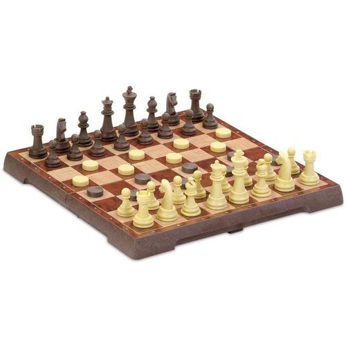 Coffret jeu d'échec et dames magnétiques