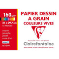 Pochette de 12 feuilles dessin à grain A4 160g - Clairefontaine