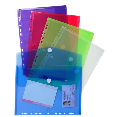 Pochettes Enveloppes Perforées A4 Pp Assorties