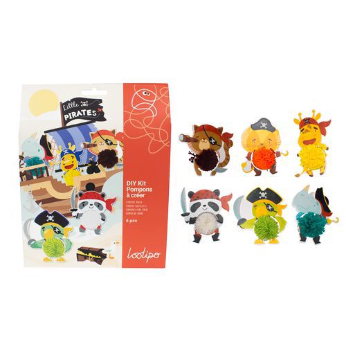 Kit 6 Pompons À Fabriquer ''petits Pirates''