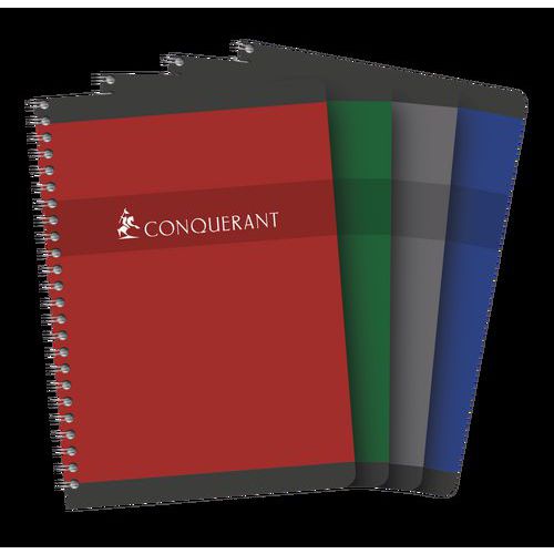 Carnet hélicoïdal 180 pages 14,8x21 cm 5x5 70g - Conquerant