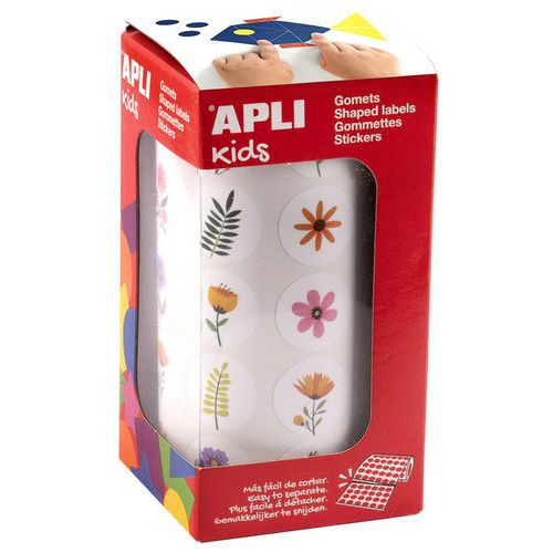 Rouleau 900 Gommettes 20mm Fleurs