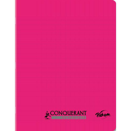 Cahier polypro 90g 96p seyes 17x22 - rose
