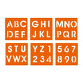 Poch 6 Pochoirs Plast Lav Côté 145cm Alphabet Chiffres