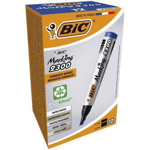 Marqueur Pointe Biseautée Bleu Bic