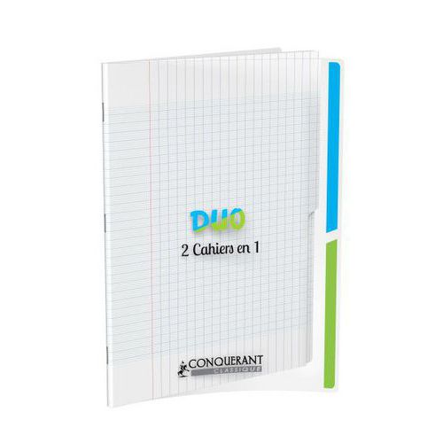 Cahier duo 2 en 1 polypropylène 96 pages 90g 24x32 cm - Conquerant