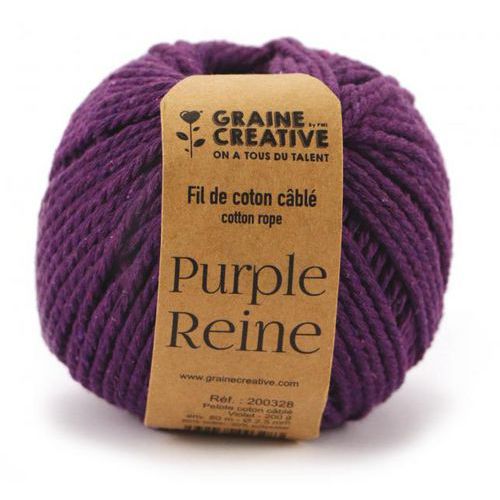 Pelote de 200 g environ, 80 m, Ø 2,5 mm - Violet