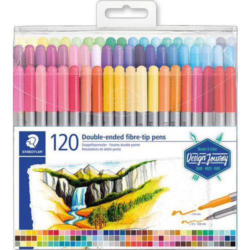 Poch 120 Feutres Dble Pte Col Ass Staedtler Design Journey
