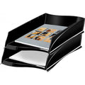 Corbeille courrier noire 38x27,5x8,2 capacité 500 feuilles - CEP