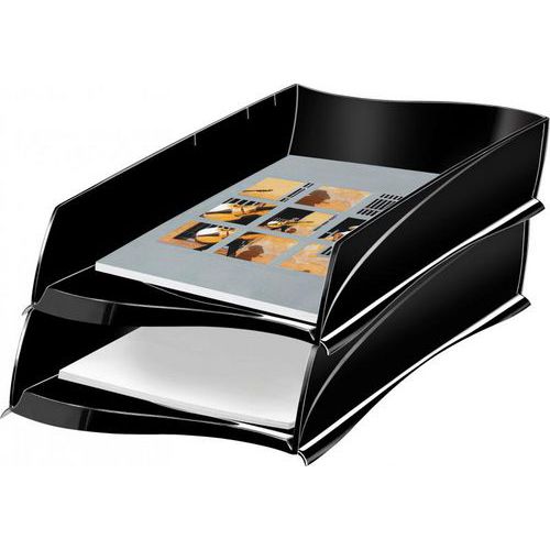 Corbeille courrier noire 38x27,5x8,2 capacité 500 feuilles - CEP