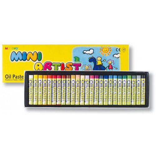 Lot de 25 Boite 25 pastels huile Ø8 mm longueur 59 mm junior - Mungyo