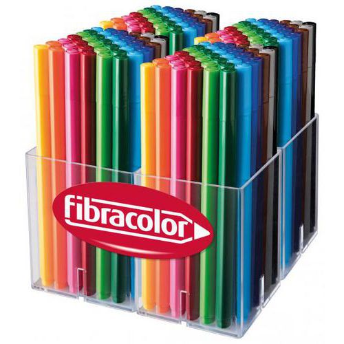 Boite 192 feutres pte Ø3mm col ass Fibracolor Colorito Delta 3