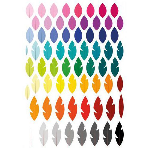Poch 20 Pl Gommettes Décoratives Plumes Col Ass