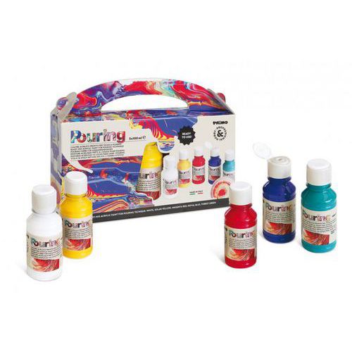 Set 5 Flacons 100ml Acrylique Spécial Pouring