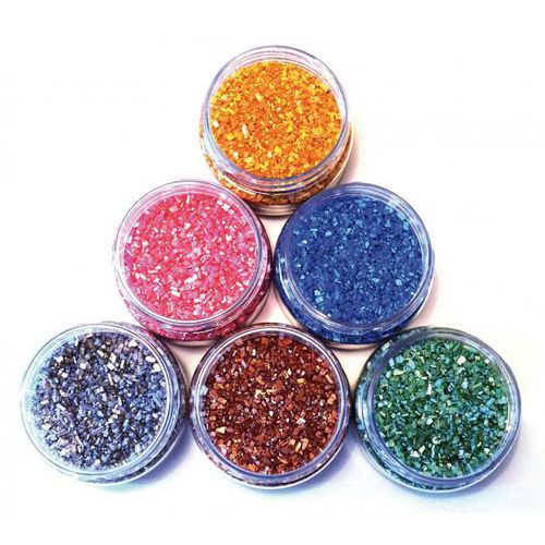 Ass 6 Salières De 150g Gravier Nacré Col Ass