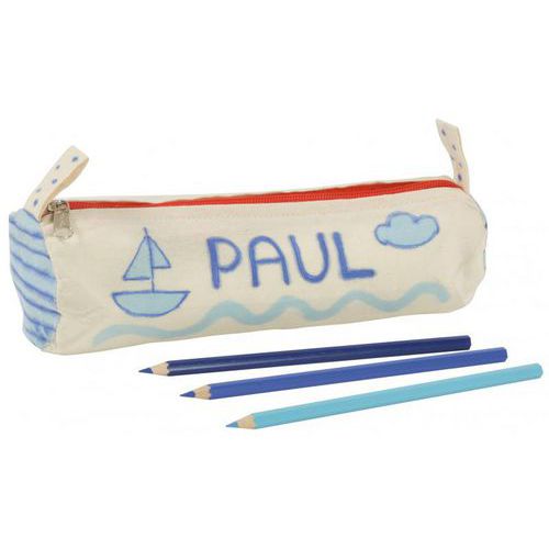 Trousse Ronde Coton Nat Ø7cm L23cm