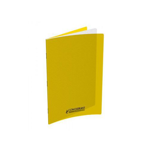 Cahier polypro A4 5x5mm 96p jaune CONQUERANT