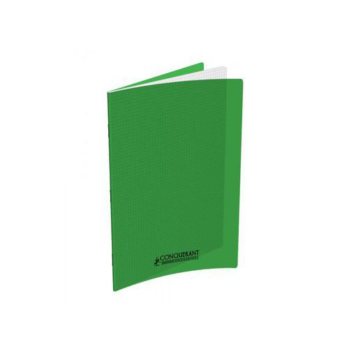 Cahier polypro A4 5x5mm 96p vert CONQUERANT