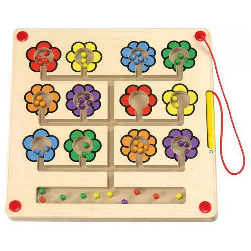Jeu Magnétique En Bois - Les Fleurs