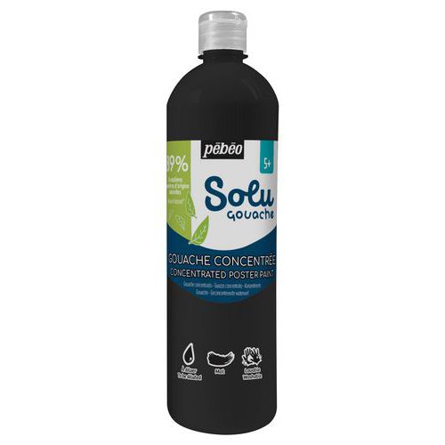 Flacon 1L solugouache pebeo - noir ivoire