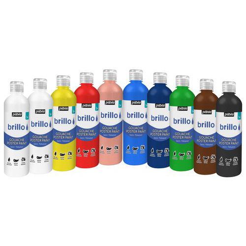 Assortiment de 10 flacons 500 ml Brillo - Pébéo